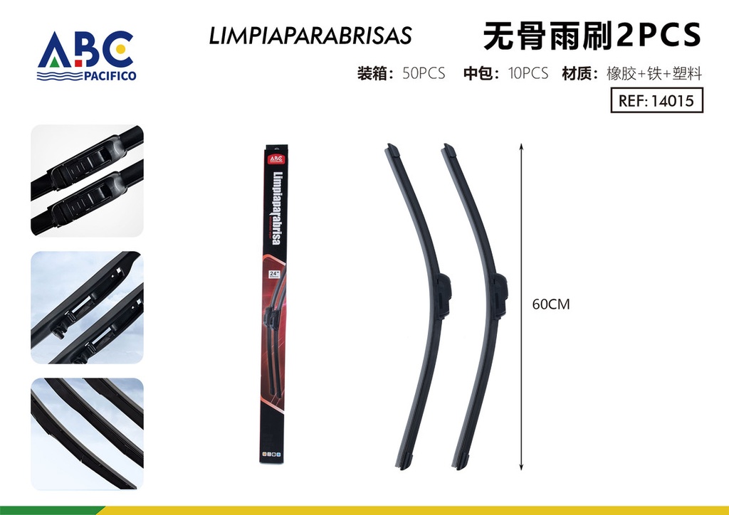 Limpiaparabrisas deshuesado 24 * (60 cm) 2PCS