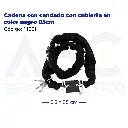 Cadena con candado con cubierta en color negro 85cm