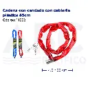 Cadena con candado con cubierta plástica 85cm