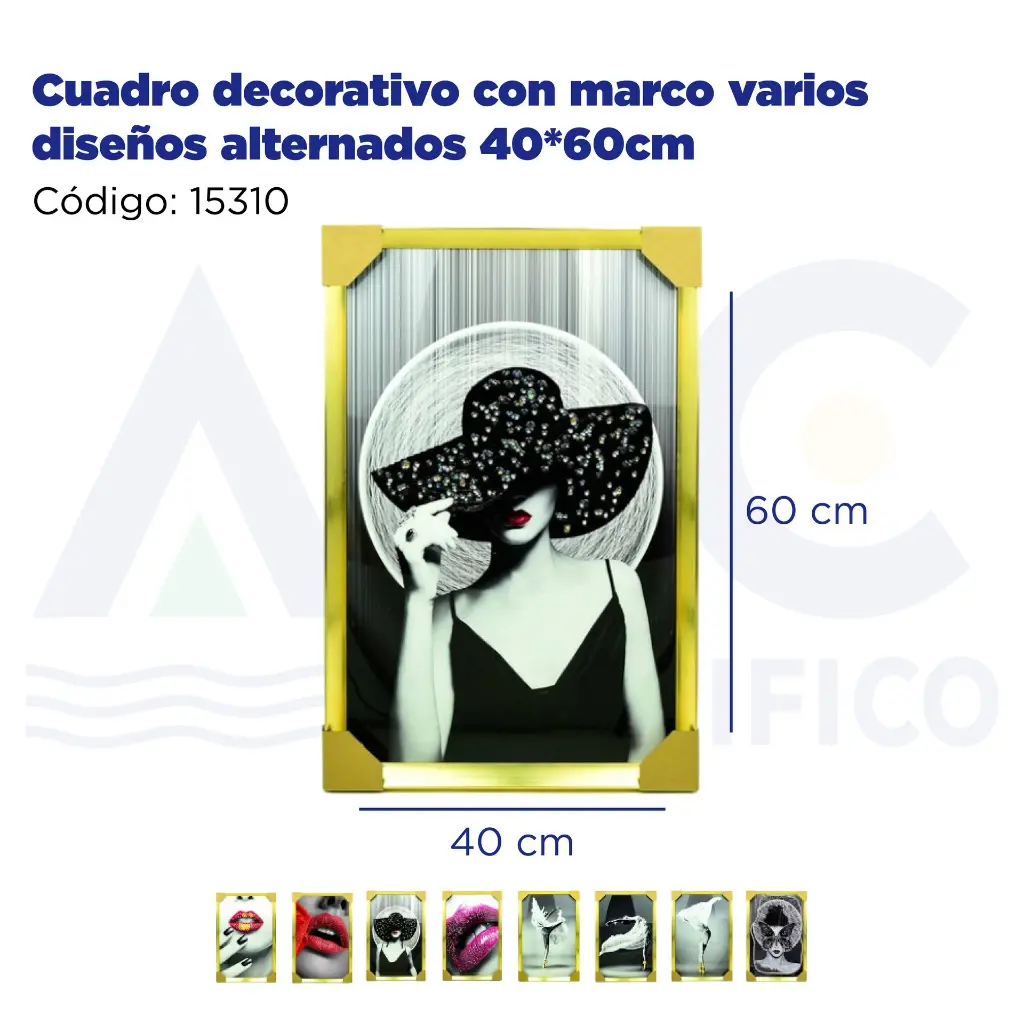 Cuadro decorativo con marco varios diseños alternados 40*60cm