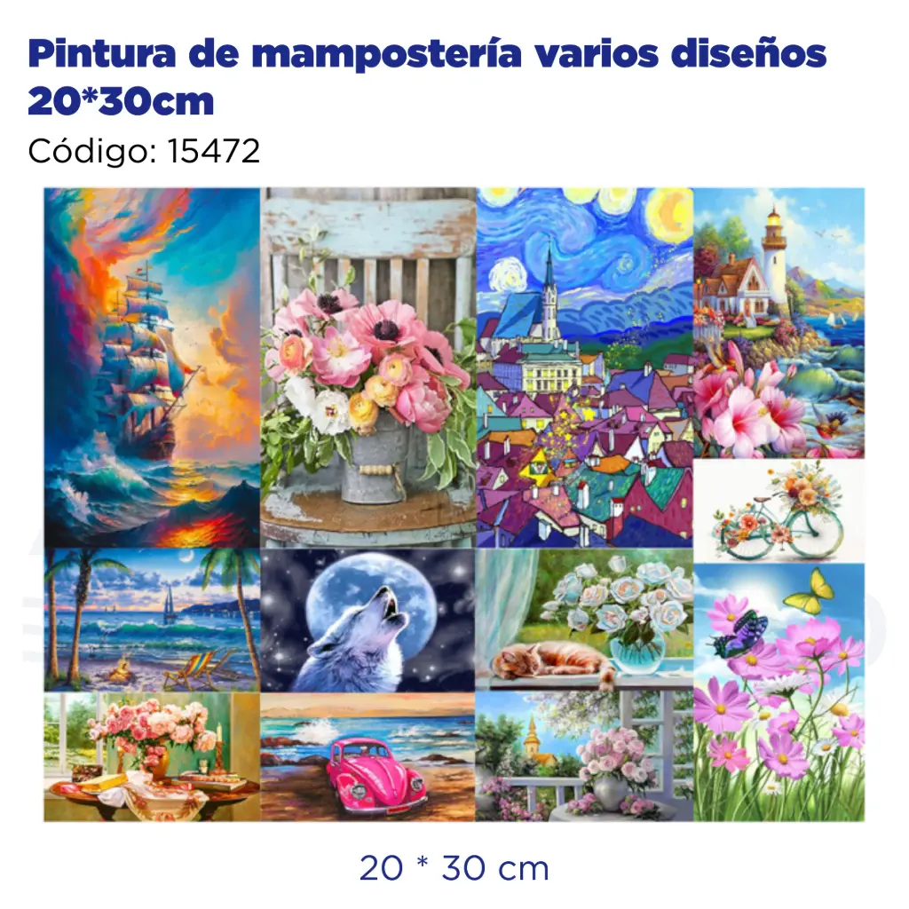 Pintura de mampostería varios diseños 20*30cm