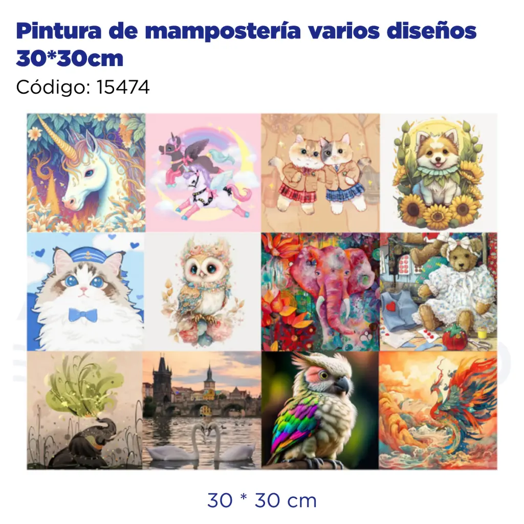 Pintura de mampostería varios diseños 30*30cm