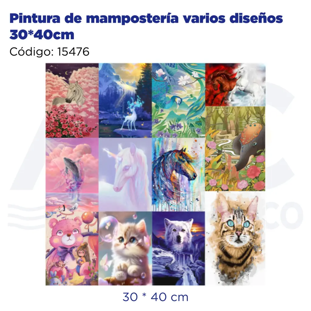 Pintura de mampostería varios diseños 30*40cm