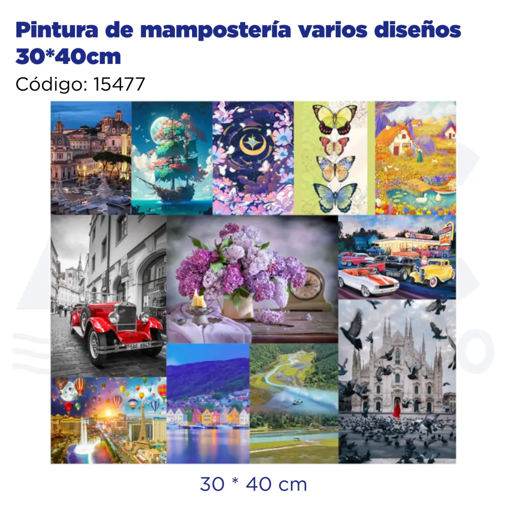 Pintura de mampostería varios diseños 30*40cm