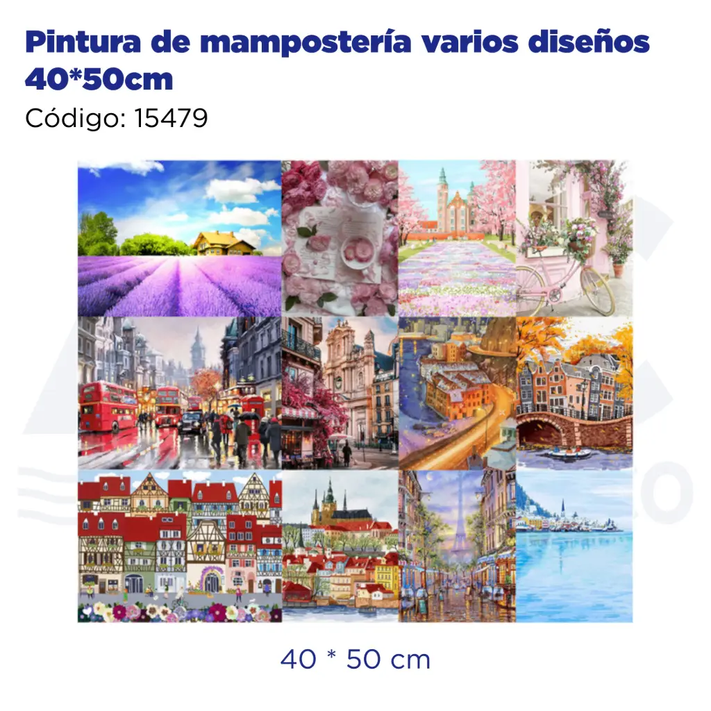 Pintura de mampostería varios diseños 40*50cm