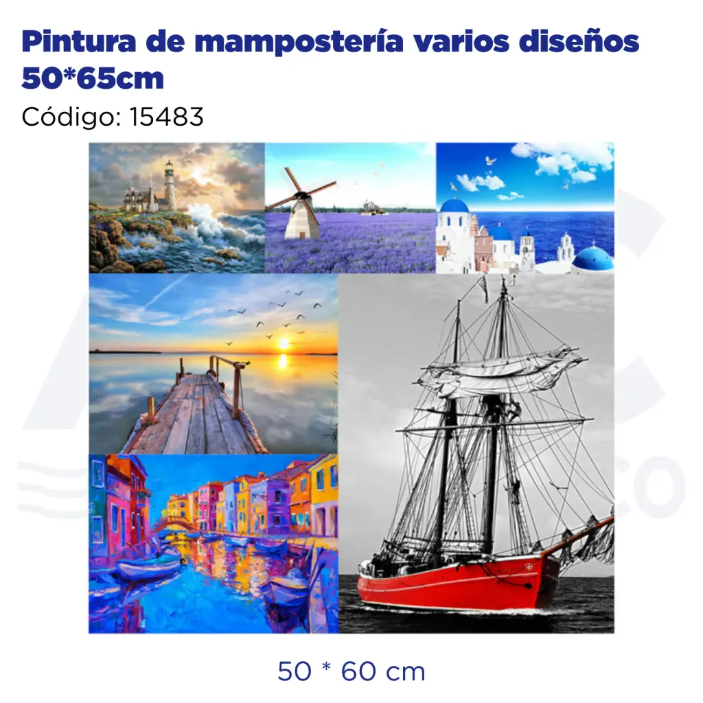 Pintura de mampostería varios diseños 50*65cm