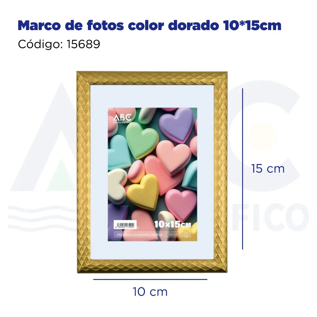Marco de fotos color dorado 10*15cm