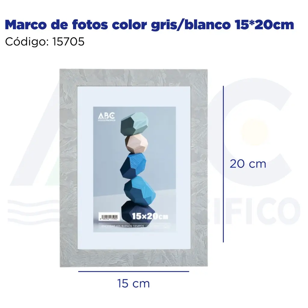Marco de fotos color gris/blanco 15*20cm