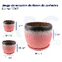 [16007] Juego de macetas de flores de cerámica