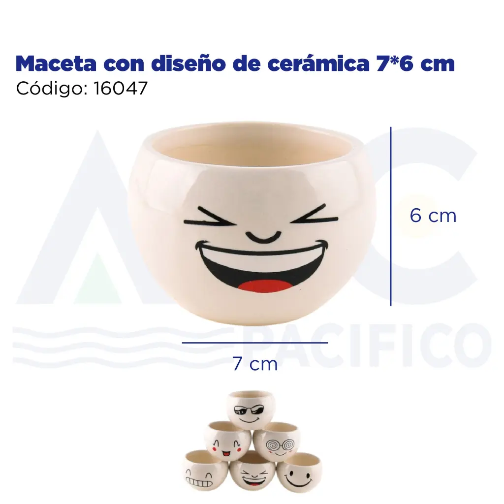 Maceta con diseño de cerámica 7*6 cm