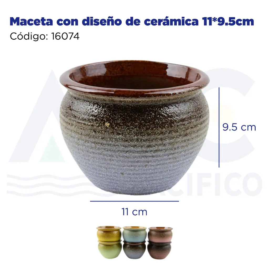 Maceta con diseño de cerámica 11*9.5cm