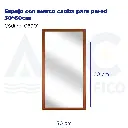 Espejo con marco caoba para pared 30*60cm
