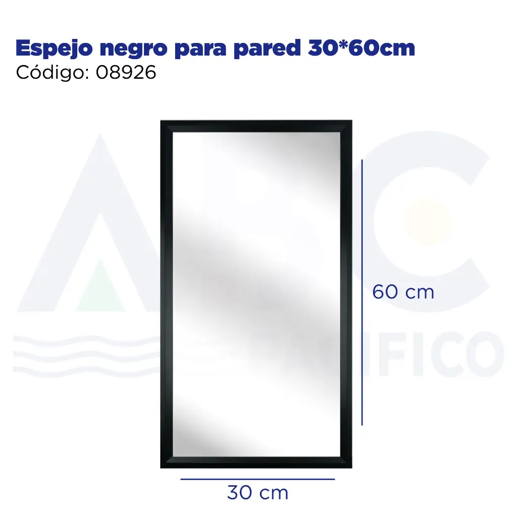Espejo negro para pared 30*60cm