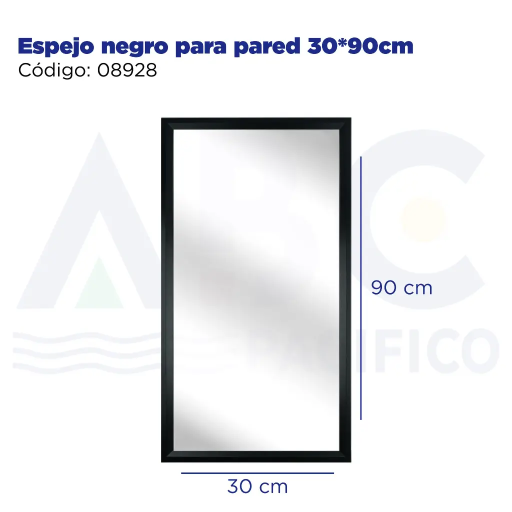 Espejo negro para pared 30*90cm
