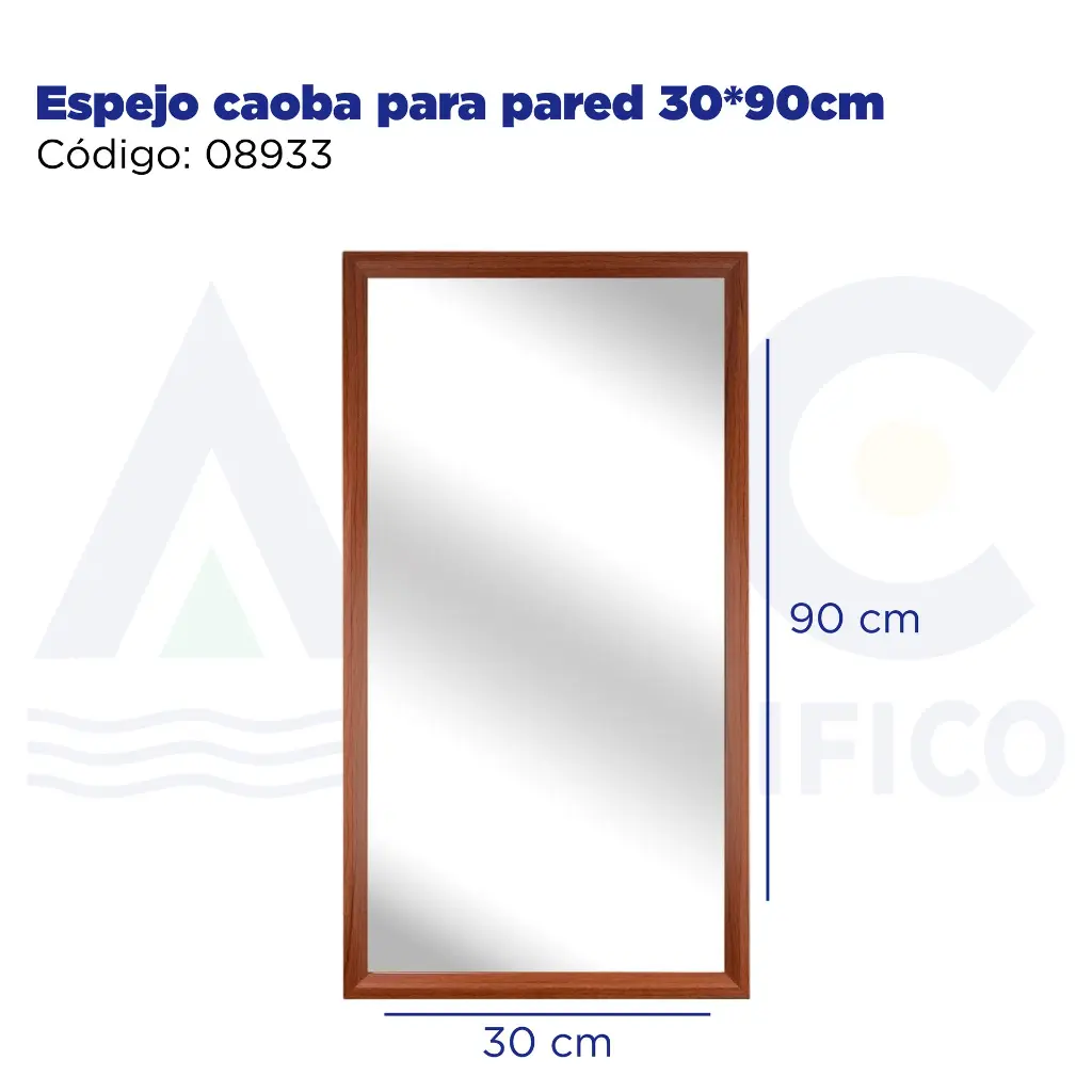 Espejo caoba para pared 30*90cm