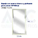 Espejo con marco blanco y plateado para pared 30*40cm
