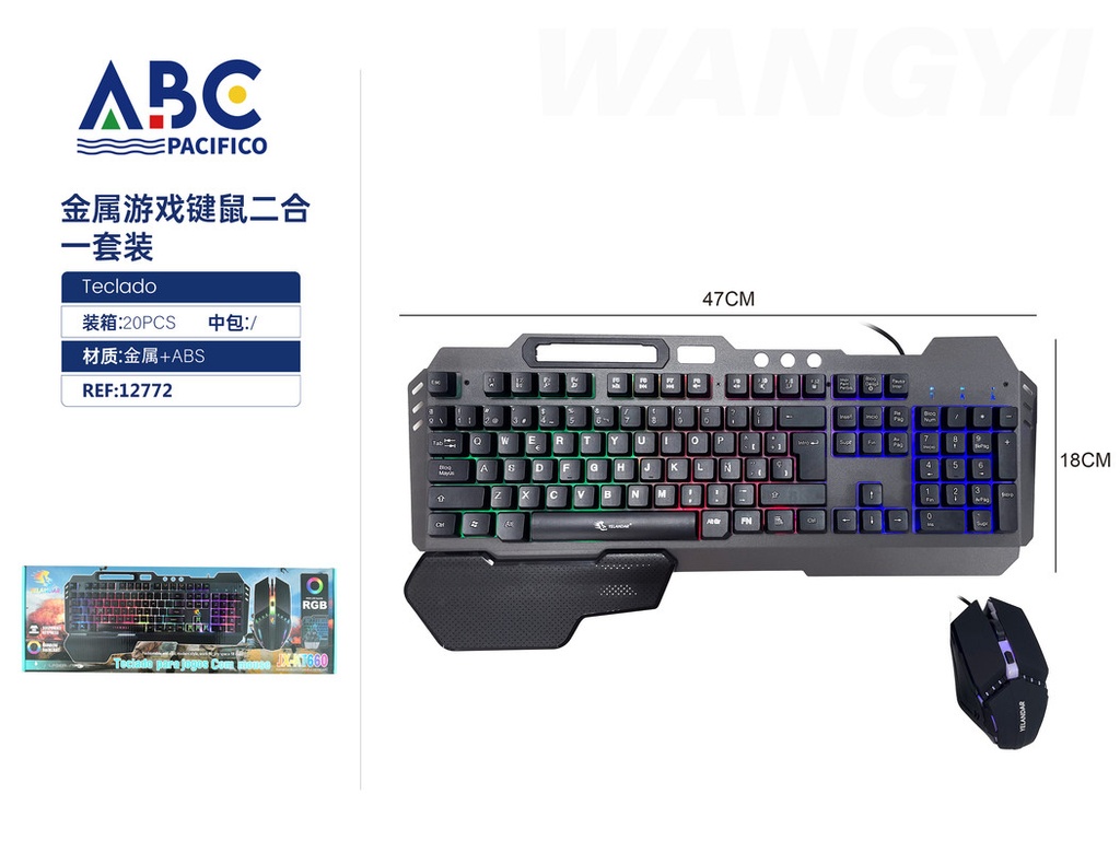 Juego de teclado y mouse metálico para juegos 2 en 1 JX-KT660