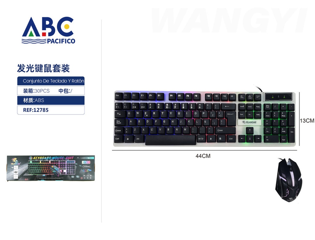 Combinación de teclado y ratón iluminados KT288