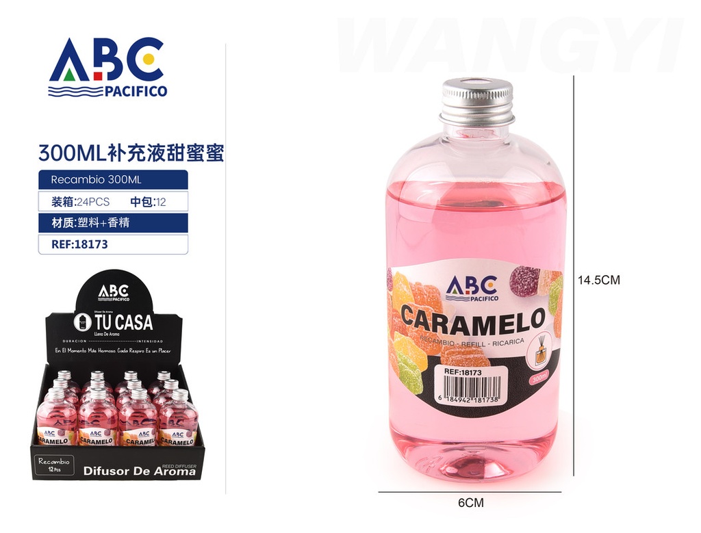 Líquido de recaga para difusores, aroma Caramelo 300ml