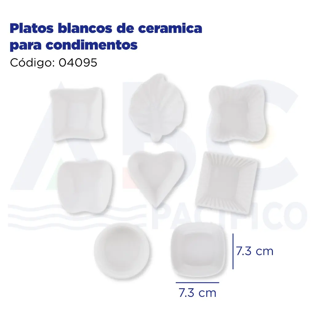 Platos blancos de ceramica para condimentos