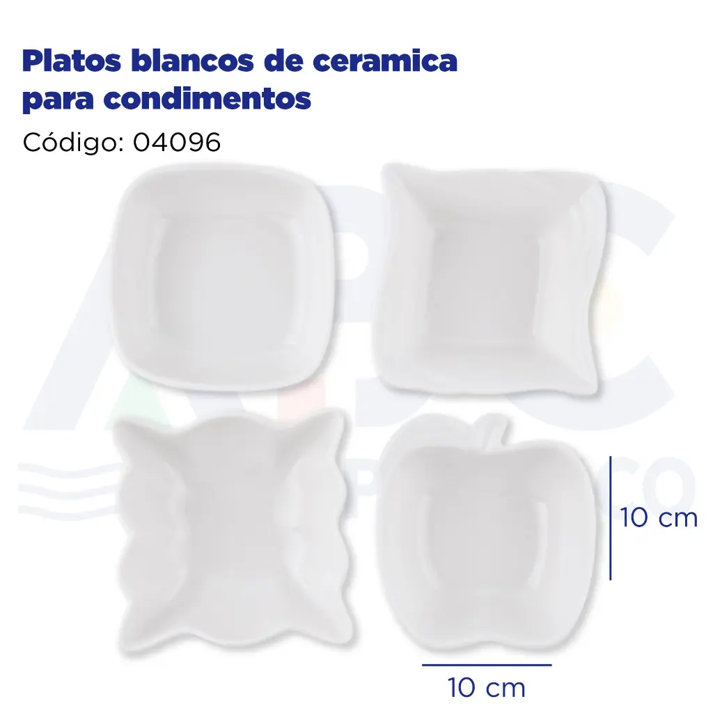 Platos blancos de ceramica para condimentos