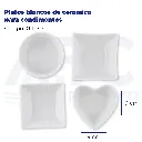 Platos blancos de ceramica para condimentos
