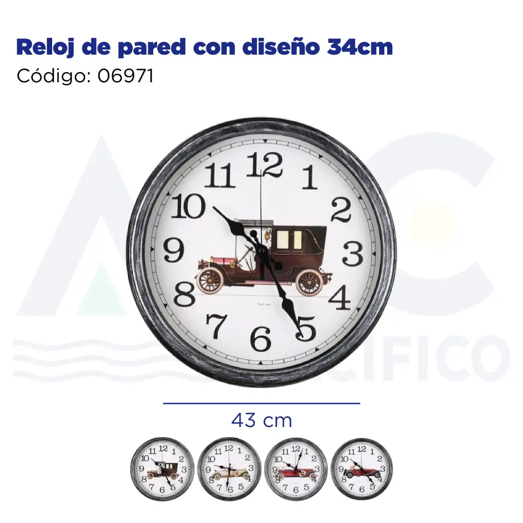 Reloj de pared con diseño 34cm