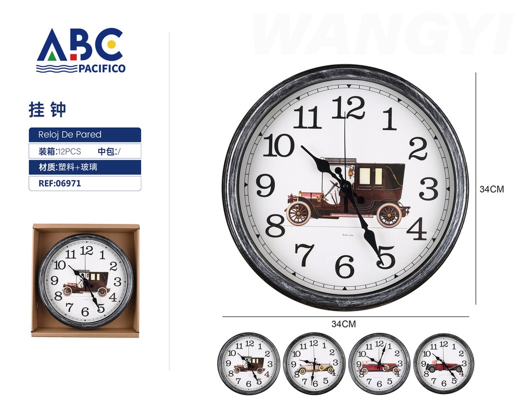 Reloj de pared con diseño 34cm