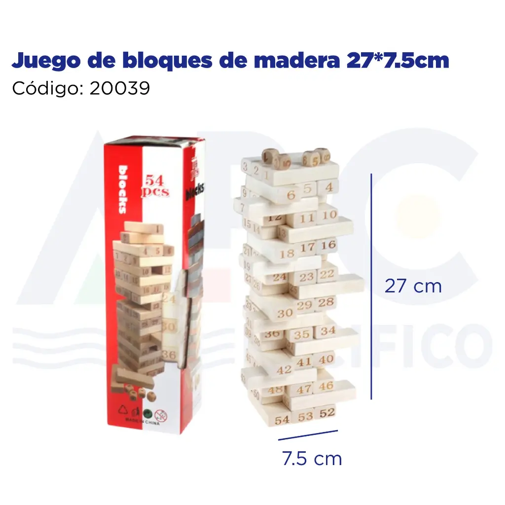Juego de bloques de madera 27*7.5cm