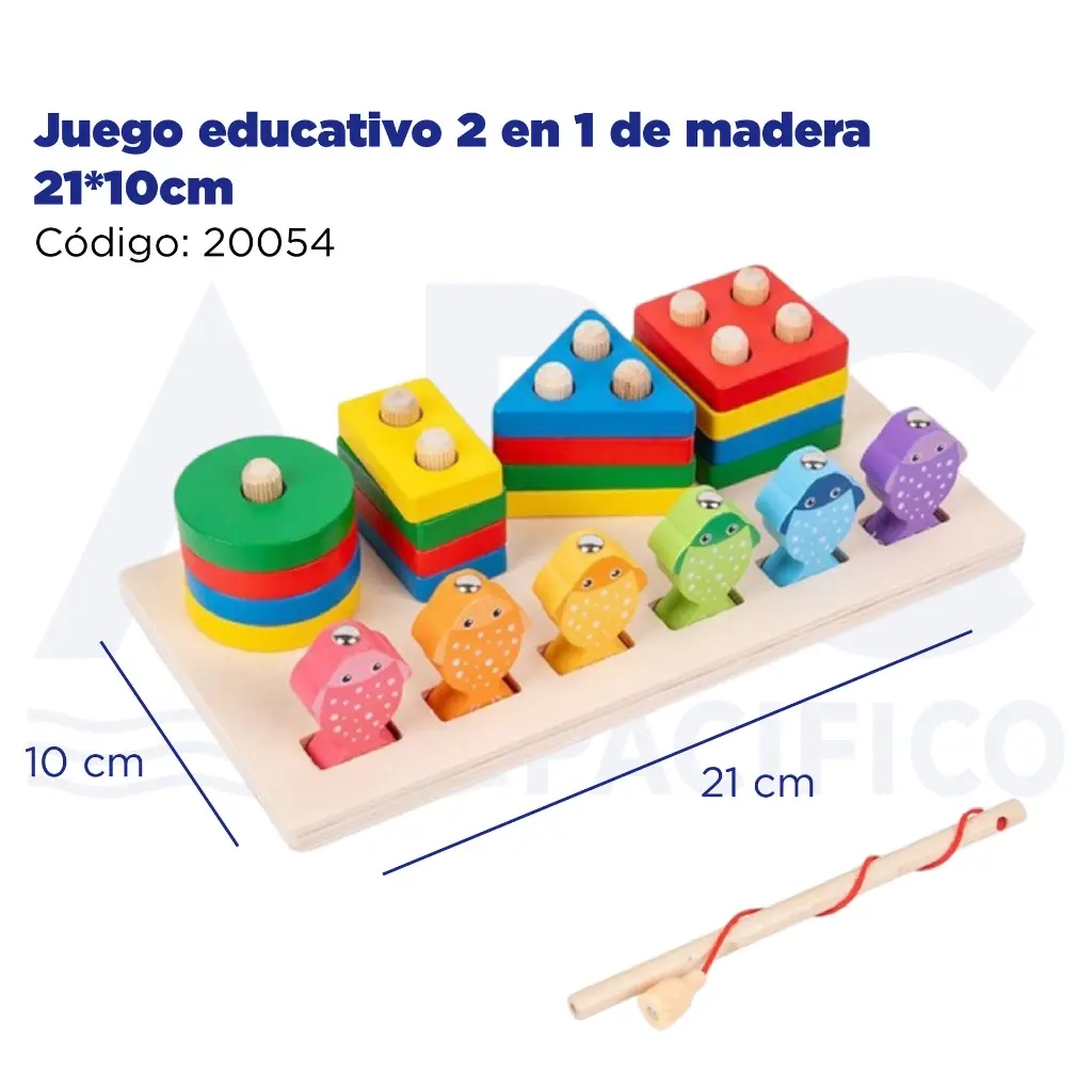Juego educativo 2 en 1 de madera 21*10cm