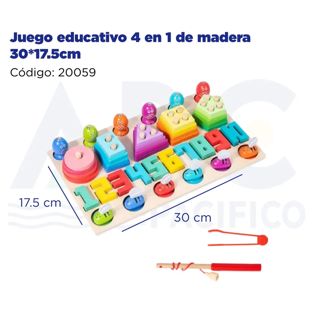 Juego educativo 4 en 1 de madera 30*17.5cm