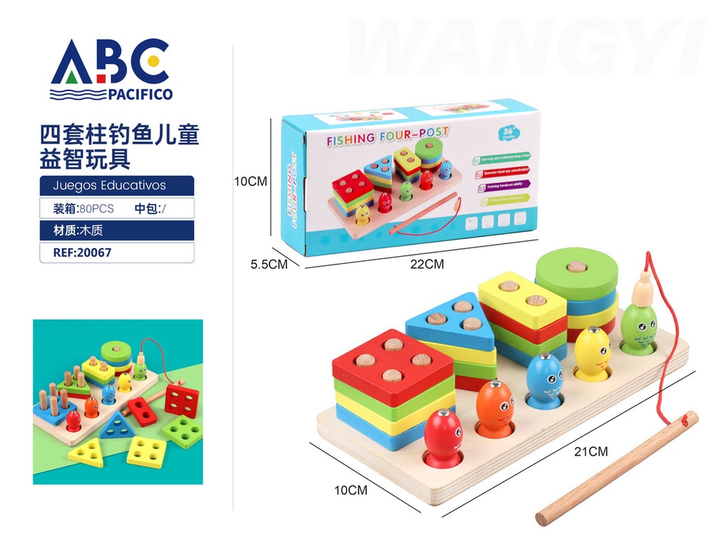 Juego educativo 2 en 1 de madera 21*10cm