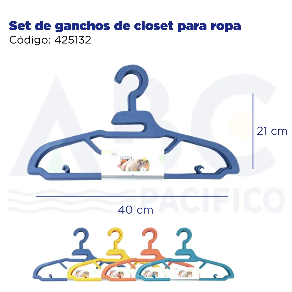 Set de ganchos de closet para ropa