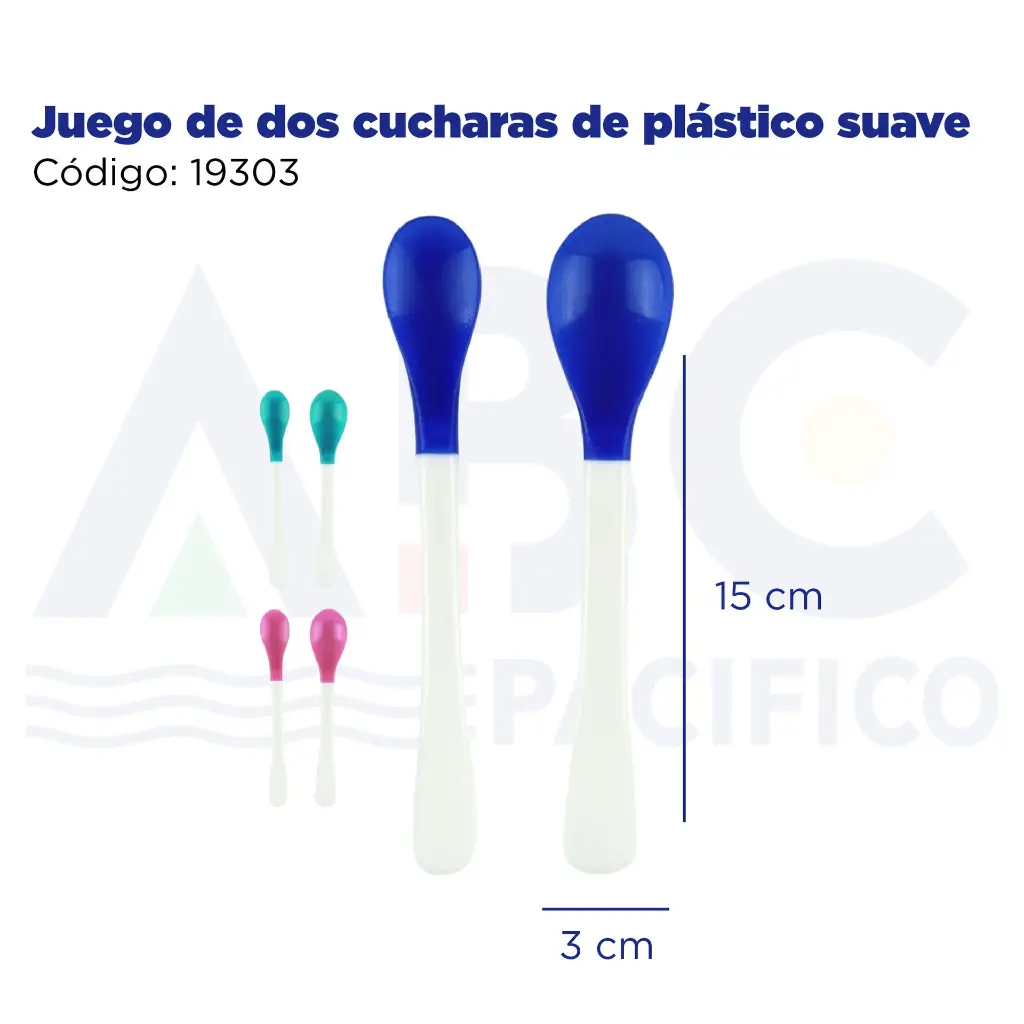 Juego de dos cucharas de plástico suave