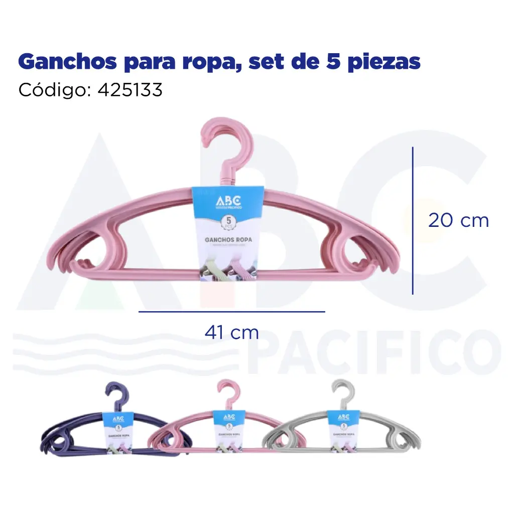 [425133] Ganchos para ropa, set de 5 piezas