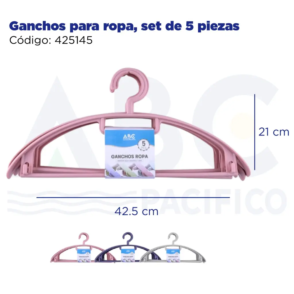 Ganchos para ropa, set de 5 piezas