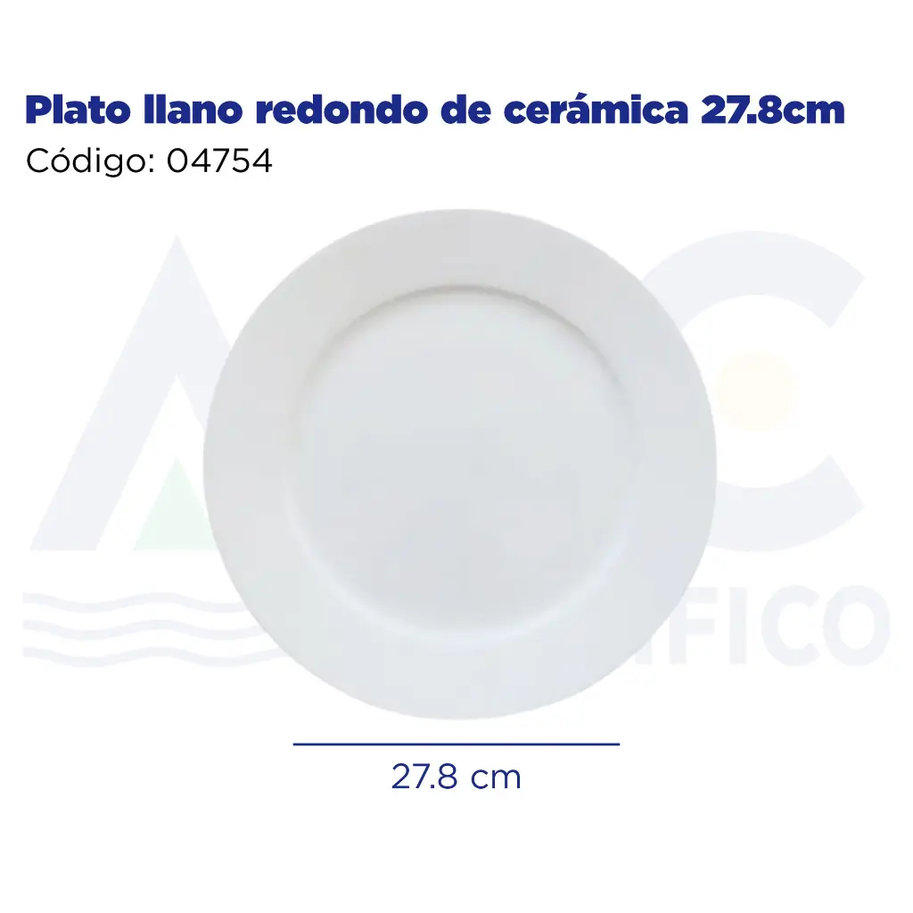 Plato llano redondo de cerámica 27.8cm