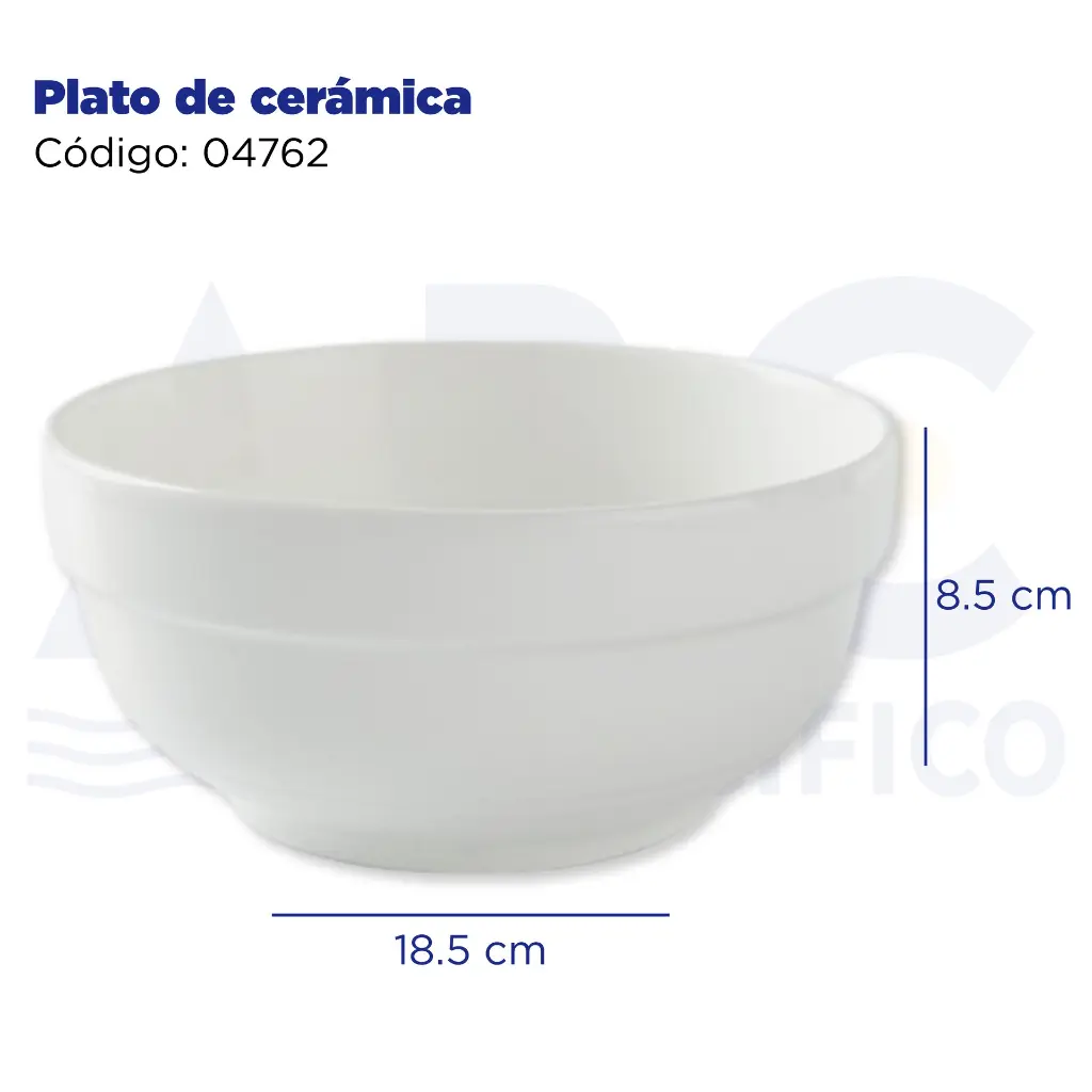 Tazón liso de cerámica 18.5*8.5cm