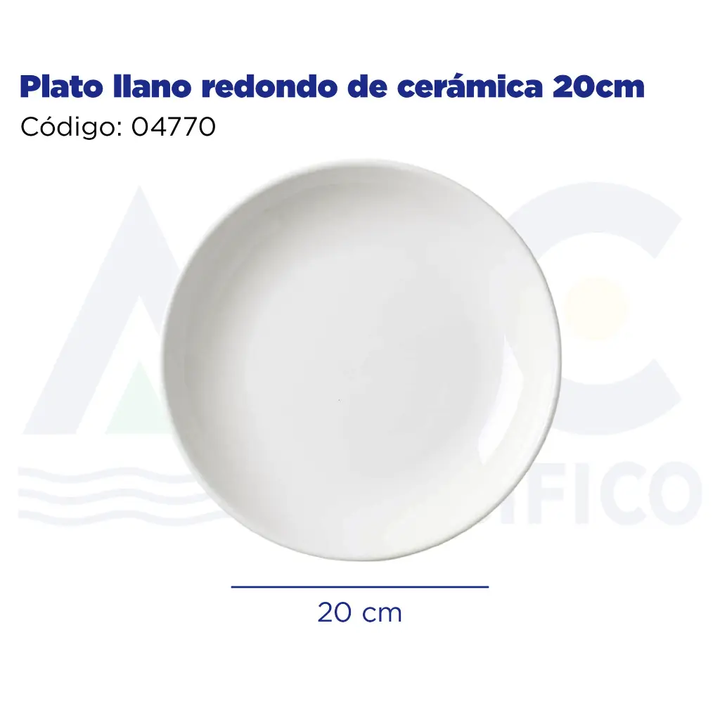 Plato llano redondo de cerámica 20cm