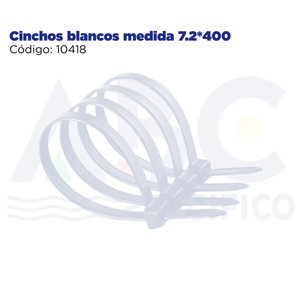 Cinchos blancos medida 7.2*400