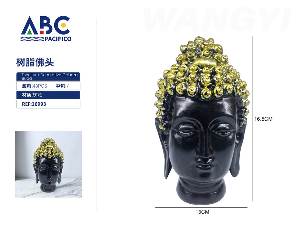 Cabeza de Buda de resina