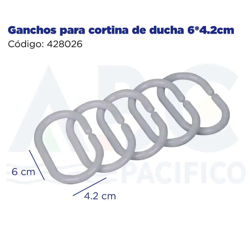 Ganchos para cortina de ducha 6*4.2cm