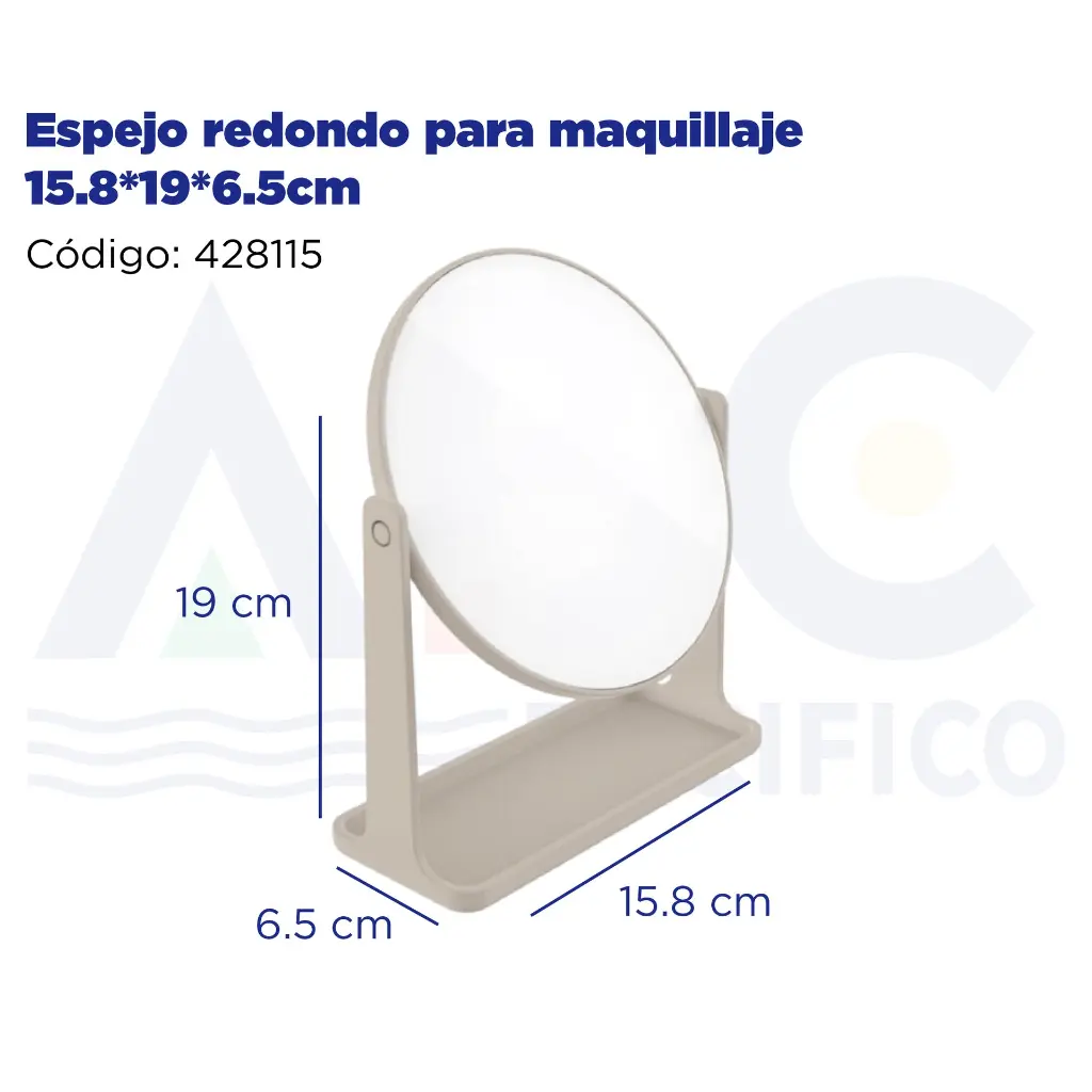 Espejo redondo para maquillaje 15.8*19*6.5cm