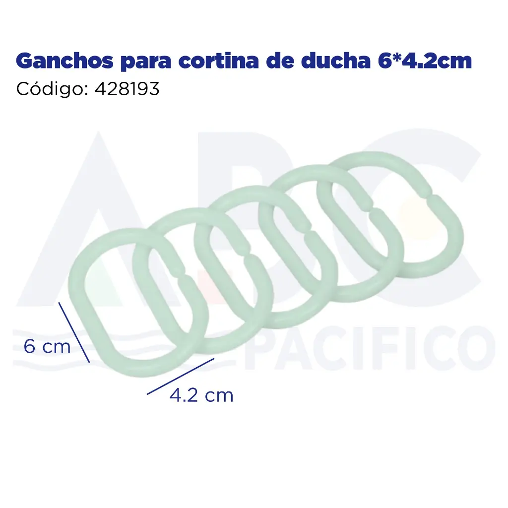 Ganchos para cortina de ducha 6*4.2cm