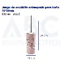 Juego de escobilla estampado para baño 10*39cm