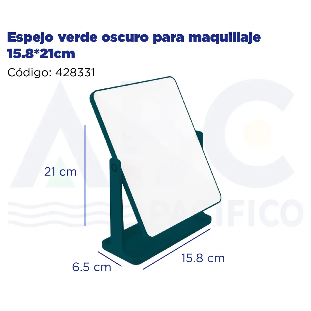 Espejo verde oscuro para maquillaje 15.8*21cm