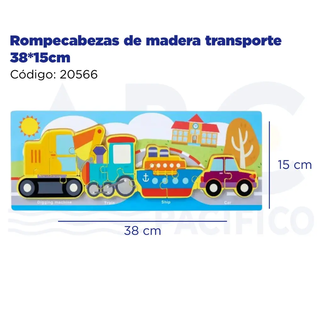 Rompecabezas de madera transporte 38*15cm