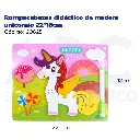 Rompecabezas didáctico de madera unicornio 22*18cm