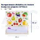 Rompecabezas didáctico de madera frutas con pizarrón 30*30cm