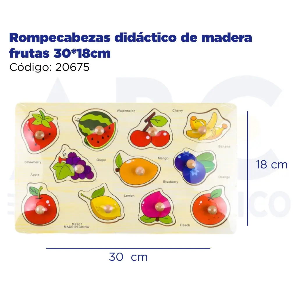 Rompecabezas didáctico de madera frutas 30*18cm